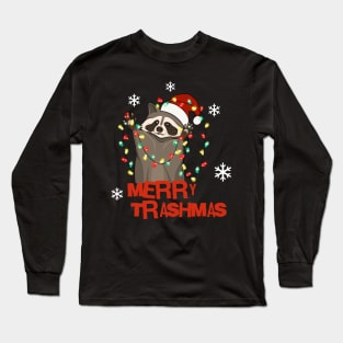 Funny Christmas Raccoon Merry Trashmas Long Sleeve T-Shirt